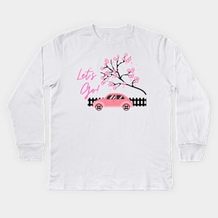 Pink travel Kids Long Sleeve T-Shirt